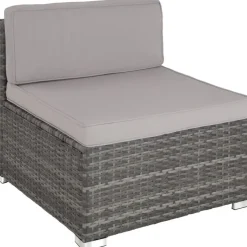 tectake - Loungeset Pisa met opbergbox kussens - wicker - grijs