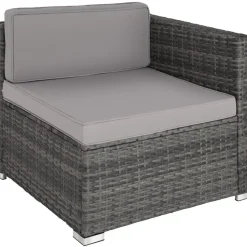 tectake - Loungeset Pisa met opbergbox kussens - wicker - grijs