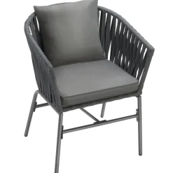 tectake - Stoelset Valeiras in rope-design, dikke kussens, 60x61x77cm