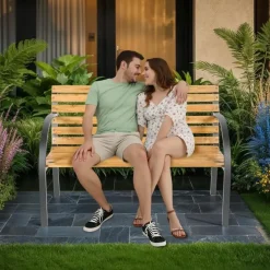 tectake - Tuinbank - 123x 64x 82 cm - Hout