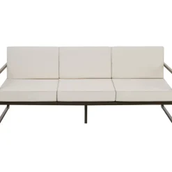 tectake - Tuin-loungebank Comosa, 3-zits, XXL kussens, Bruin / Beige