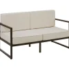 tectake - Tuin-loungebank Comosa, 2-zits, ultradikke kussens, Bruin / Beige