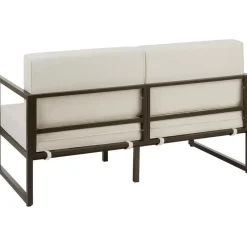 tectake - Tuin-loungebank Comosa, 2-zits, ultradikke kussens, Bruin / Beige