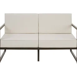 tectake - Tuin-loungebank Comosa, 2-zits, ultradikke kussens, Bruin / Beige