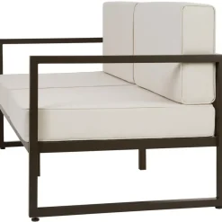 tectake - Tuin-loungebank Comosa, 2-zits, ultradikke kussens, Bruin / Beige