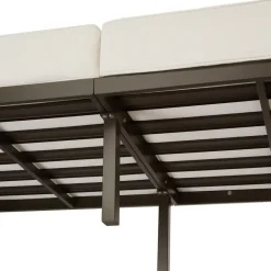 tectake - Tuin-loungebank Comosa, 2-zits, ultradikke kussens, Bruin / Beige