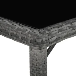 tectake - tuinset 8 stoelen en tafel - wicker - grijs