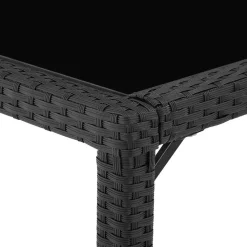 tectake - tuinset 8 stoelen en tafel - wicker - zwart / grijs