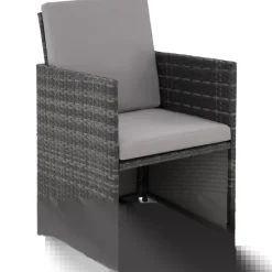 tectake - tuinset Bilbao - wicker - incl. beschermhoes - grijs