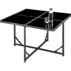 tectake - tuinset Bilbao - wicker - incl. beschermhoes - grijs