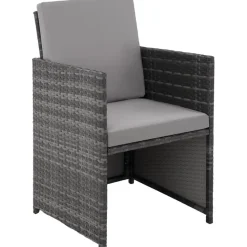 tectake - tuinset Malaga - wicker - grijs