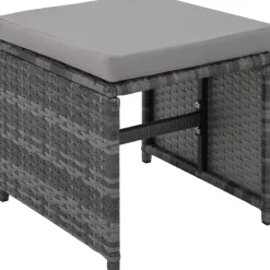 tectake - tuinset Malaga - wicker - grijs