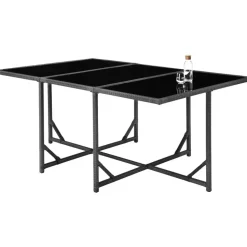 tectake - tuinset Malaga - wicker - grijs