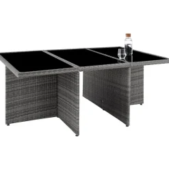 tectake - tuinset New York - wicker - grijs