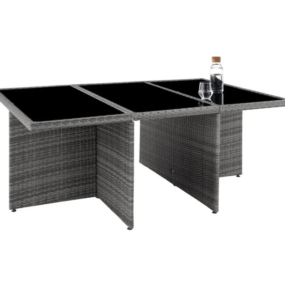 tectake - tuinset New York - wicker - grijs