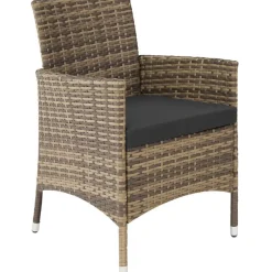 tectake - tuinset Porto 6 + 1 - wicker - natuurkleur