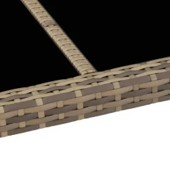 tectake - tuinset Porto 6 + 1 - wicker - natuurkleur