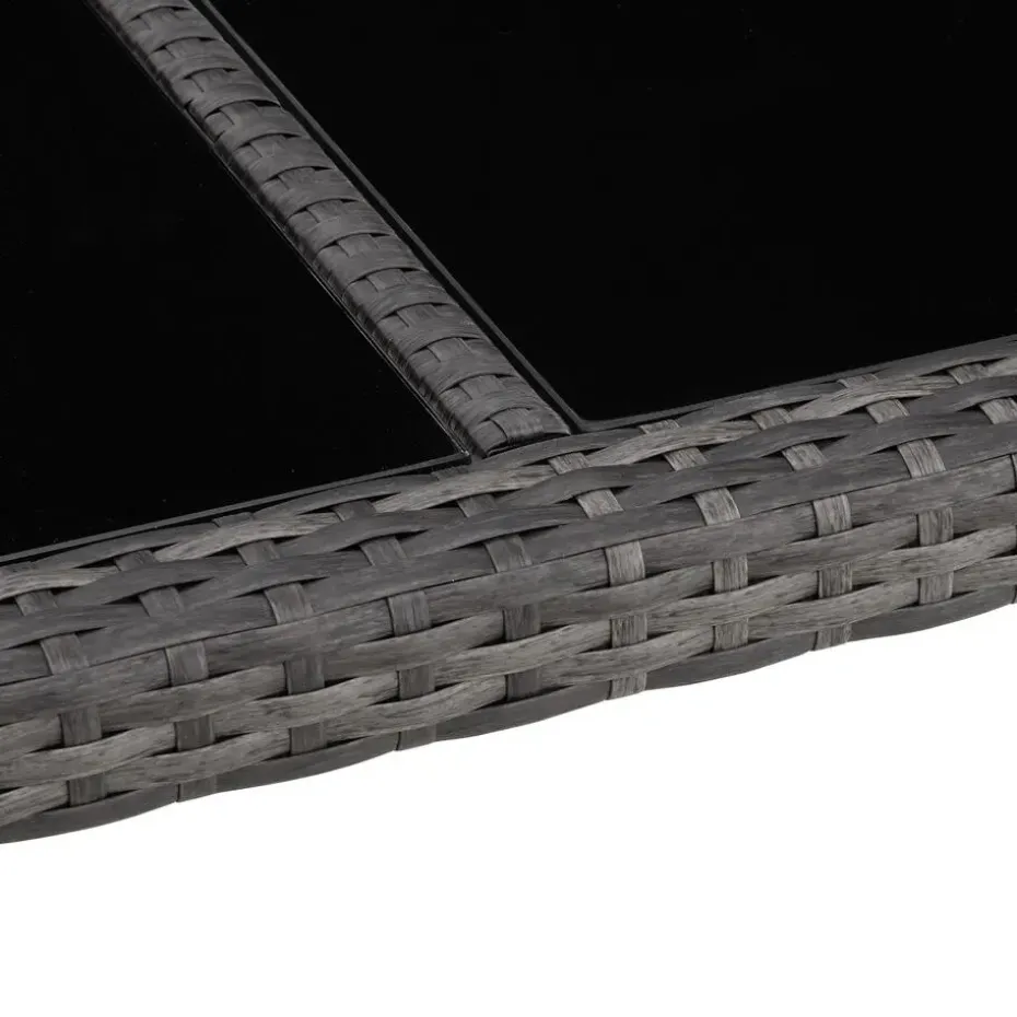 tectake - tuinset Porto 6 + 1 - wicker - grijs