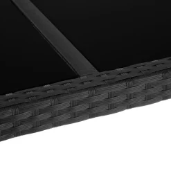 tectake - tuinset Porto 6 + 1 - wicker - zwart / grijs