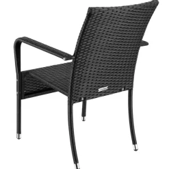 tectake 2 tuinstoelen - Wickerstoel Girona, stapelbaar, draagkracht 120 kg
