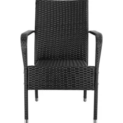 tectake 2 tuinstoelen - Wickerstoel Girona, stapelbaar, draagkracht 120 kg