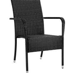 tectake 2 tuinstoelen - Wickerstoel Girona, stapelbaar, draagkracht 120 kg