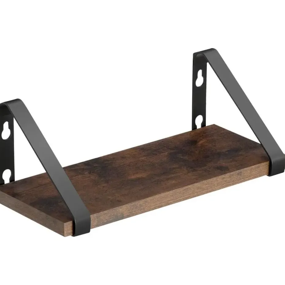 tectake 3 wandplanken Cowell, Industrieel Hout Donker, Rustiek