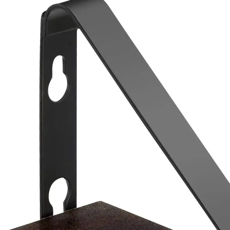 tectake 3 wandplanken Cowell, Industrieel Hout Donker, Rustiek