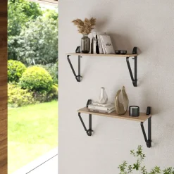 tectake 2 wandplanken Irvine, Industrieel Licht Hout, Eiken Sonoma