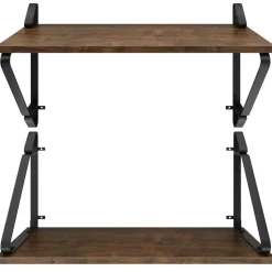 tectake 2 wandplanken Irvine, Industrieel Hout Donker, Rustiek