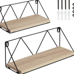 tectake 2 wandplanken Rockport, Industrieel Licht Hout, Eiken Sonoma