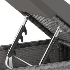 tectake 2 wicker ligbedden met aluminium frame en tafel, inclusief beschermhoes