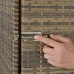 tectake 2 wicker ligbedden met aluminium frame en tafel, inclusief beschermhoes