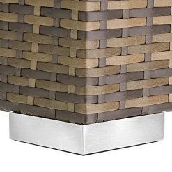 tectake 2 wicker ligbedden met aluminium frame en tafel, inclusief beschermhoes