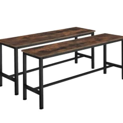 tectake 2 Zitbanken Fairfield, Industrieel Hout Donker, Rustiek