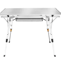 tectake Aluminium campingtafel Tina opvrouwbaar in hoogte verstelbaar , Zilver