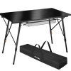 tectake Aluminium klaptafel Bastiaan in hoogte verstelbaar , Zwart