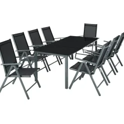tectake Aluminium tuinset 8+1 - Antraciet