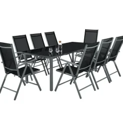 tectake Aluminium tuinset 8+1 - Antraciet