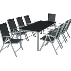 tectake Aluminium tuinset 8+1 - Zilver