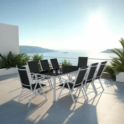 tectake Aluminium tuinset 8+1 - Zilver