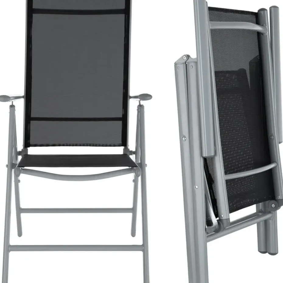 tectake Aluminium tuinset 8+1 - Zilver