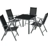 tectake Aluminium tuinset 4+1 - Antraciet