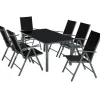 tectake Aluminium tuinset 6+1 - Antraciet