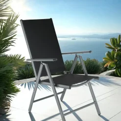 tectake Aluminium tuinstoelen inklapbaar, Antraciet