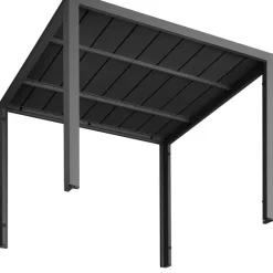 tectake Aluminium tuintafel Maren met in hoogte verstelbare poten 90x90x74,5cm