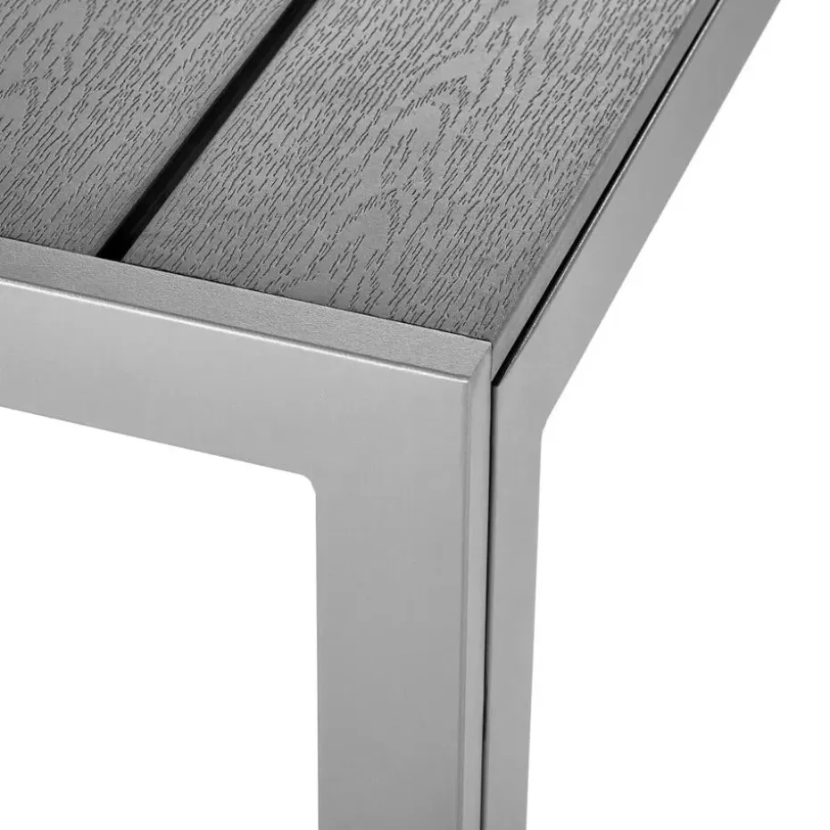 tectake Aluminium tuintafel Bianca in hoogte verstelbare voetjes 150x90x74,5cm