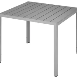 tectake Aluminium tuintafel Maren met in hoogte verstelbare poten 90x90x74,5cm