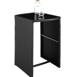 tectake Aluminium wicker bistroset Hamburg, Zwart