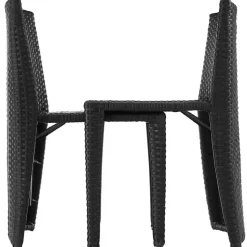 tectake Aluminium wicker bistroset Hamburg, Zwart